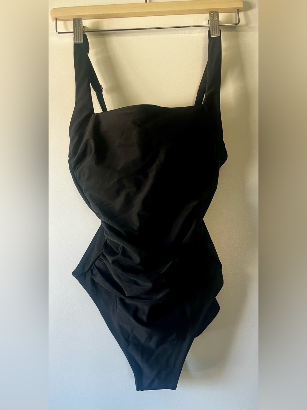 Full Coverage Tummy Control Black One-Piece Swimsuit